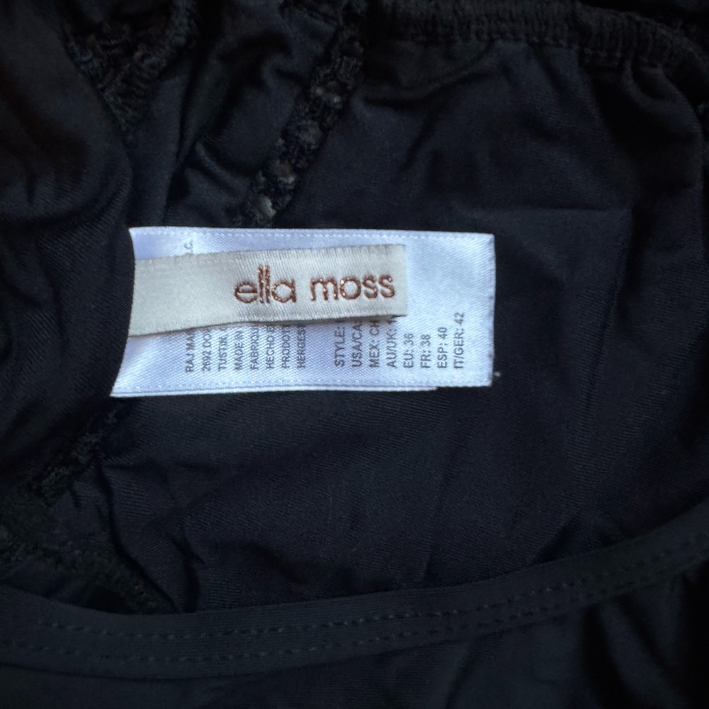 Ella Moss Black One-Piece Swimsuit with Lace Insets - Picture 3 of 3